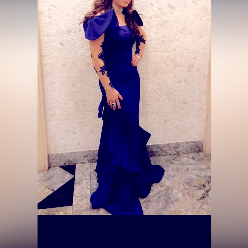 Fouad Sarkis Couture Royal Blue Mermaid Dress